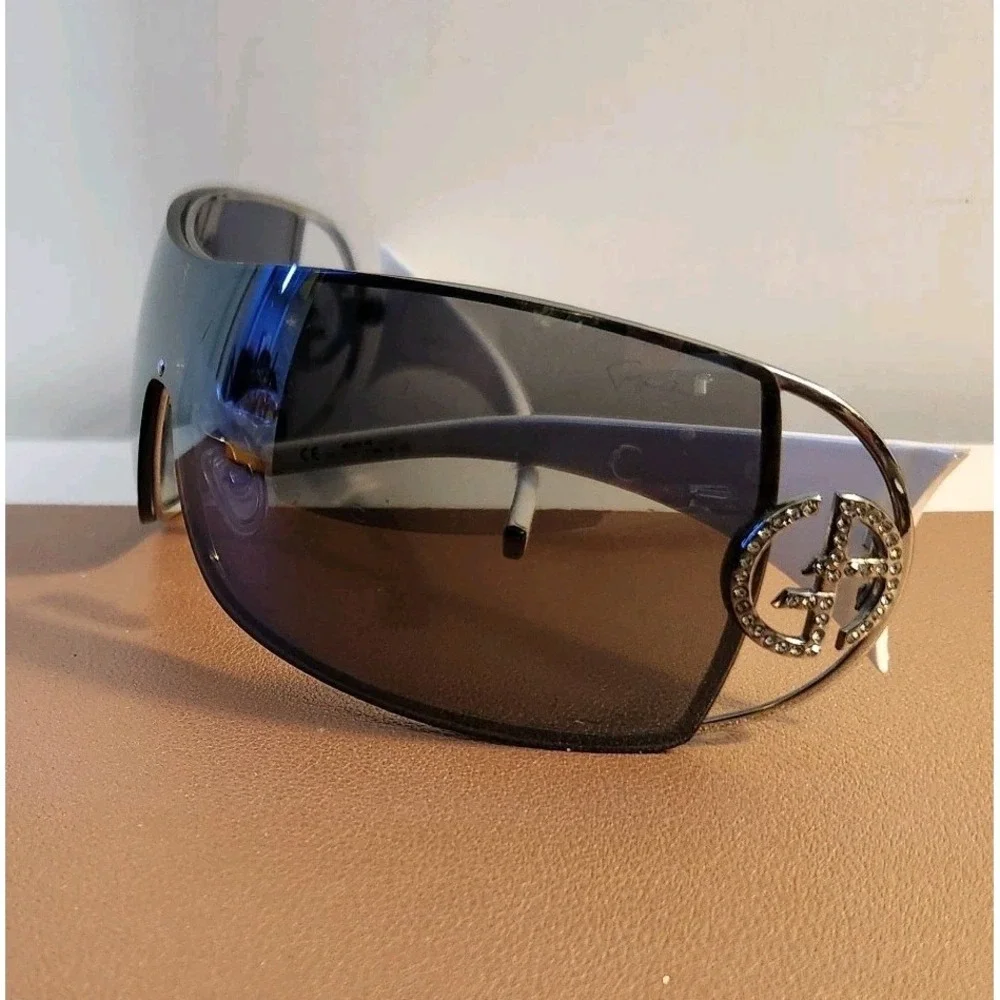 Vtg Y2K White Giorgio Armani Sunglasses GA 320/S CWUYA 105 Italy *Read Descrip